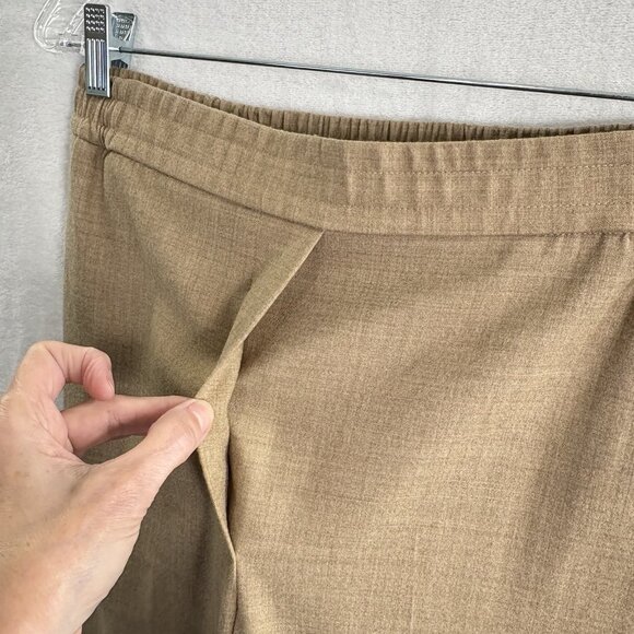 COS Women Wool Blend Pants Sz 28 Tan Elastic Drawstring Waist Wide Leg 2-28 - Picture 4 of 13
